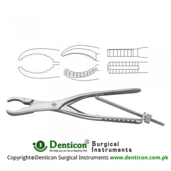 Ulrich Bone Holding Forcep Curved - With Thread Fixation Stainless Steel, 27 cm - 10 3/4"